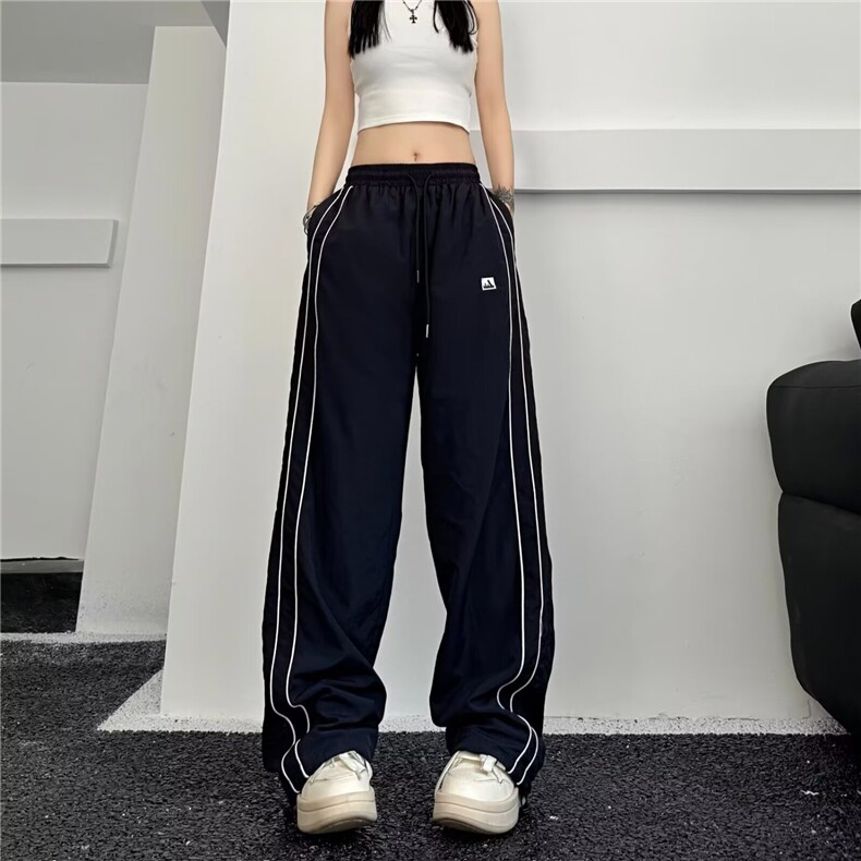 休闲裤子男女秋季潮牌直筒宽松休闲裤情侣运动裤XA37-P40图片