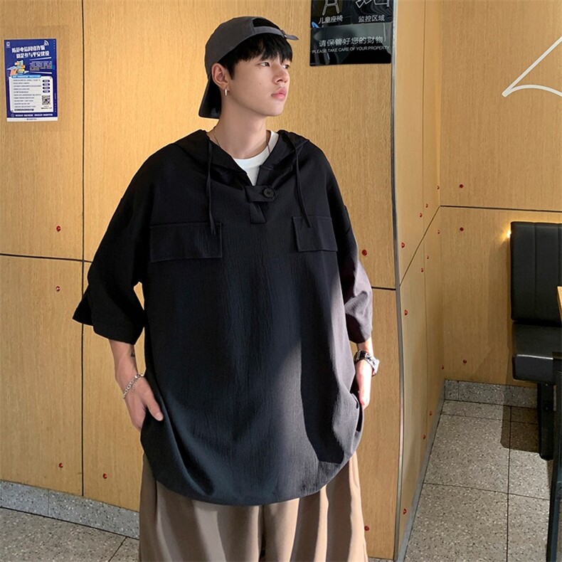夏季男生连帽衬衫T恤衫个性设计上衣,男装T恤,星座1013