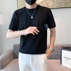 潮流T恤夏季男ins圆领时尚原宿百搭纯色五分袖TS313，男装T恤，星座1116A-2（原606A-1）