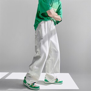 2025春款男士新款宽松白色直筒休闲裤牛仔裤K524/P45控69，男装牛仔裤，星座608A