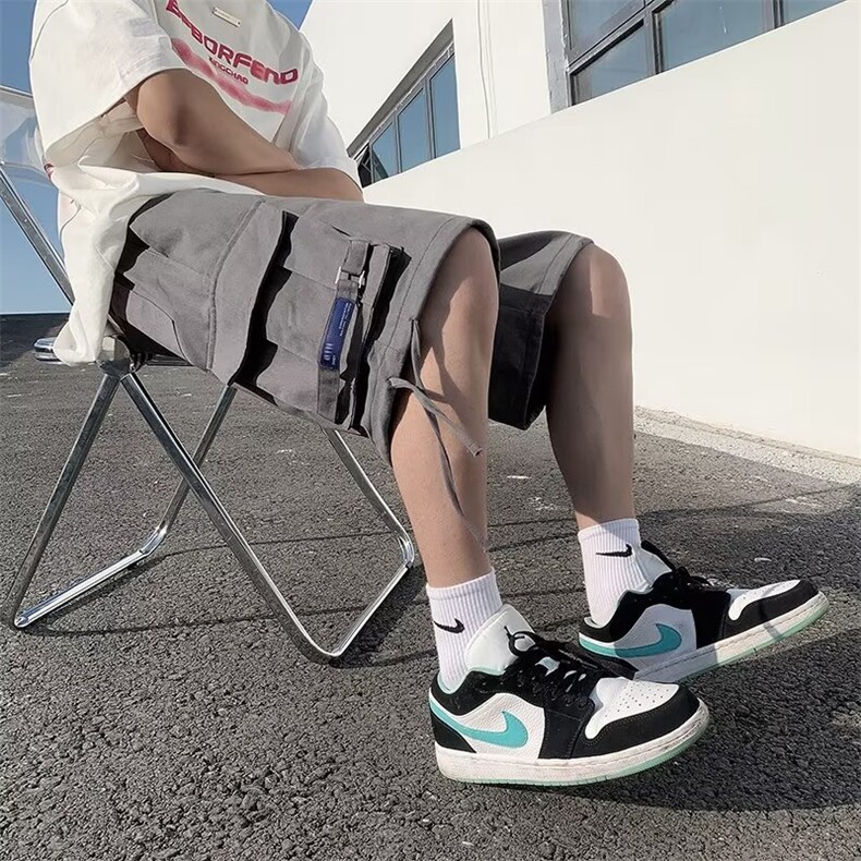 23工装短裤男夏季日系中裤运动宽松潮流外穿休闲五分裤DK523-P40,男装休闲裤,星座1109-3