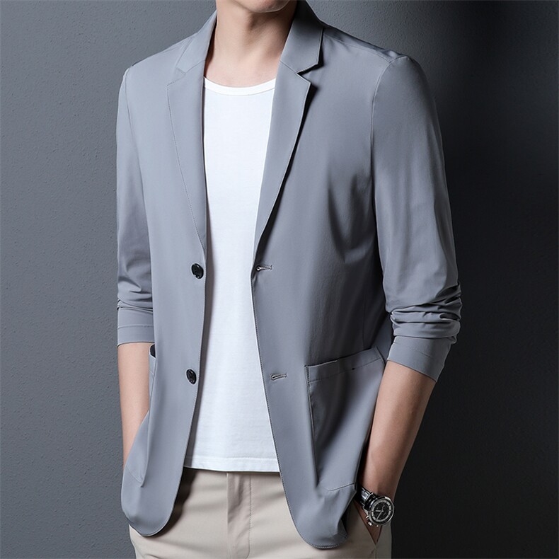 BWA2680钱塘2020-2夏季薄款男士长袖西服外套时尚修身防晒衣P95,男装西服,钱塘207-2