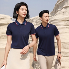 夏季商务团服定制LOGO冰丝180克POLO衫男女同款工作服S2358P18.5，男装Polo衫，星座1602B（原101B-1）