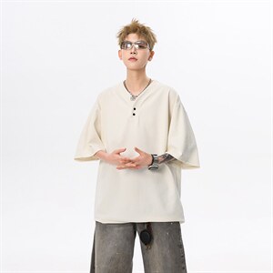 现货 夏新男高品质大码宽松短袖T恤V领打底衫 513 DT3536 P33图片