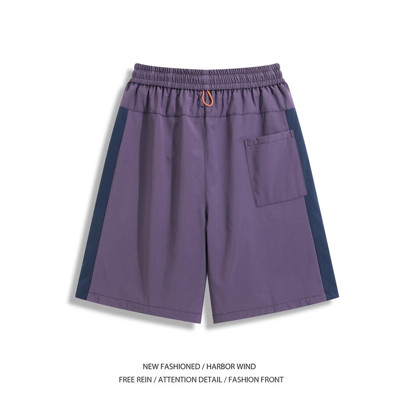 抖音品质夏季新款速干拼接撞色宽松短裤B315-K25504-特p25控48,男装休闲裤,电商B315