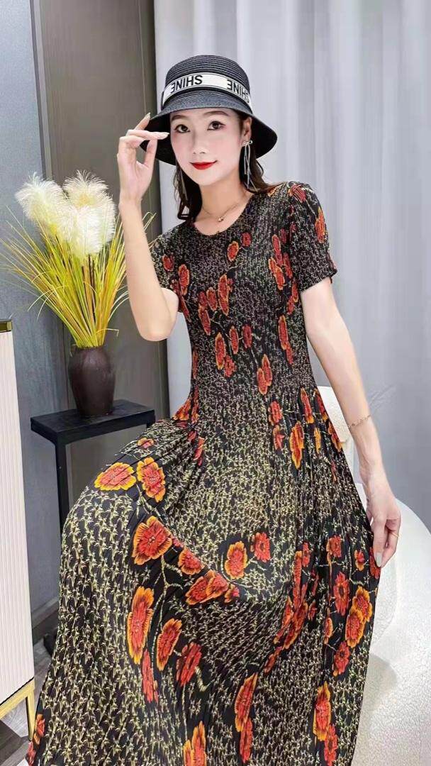 缎面三宅压褶魔术裙，跑量款，其它，理想花缘