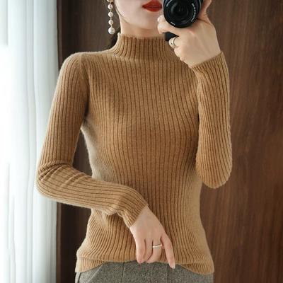 反季清仓洋气半高领打底衫女加厚秋冬羊绒毛衣女修身针织羊毛衫韩,针织衫/毛衣,鄂维那特