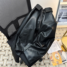 美式复古翻领皮衣外套男设计感拉链pu皮机车服夹克潮JK08568-P73，男装夹克，星座308B-1