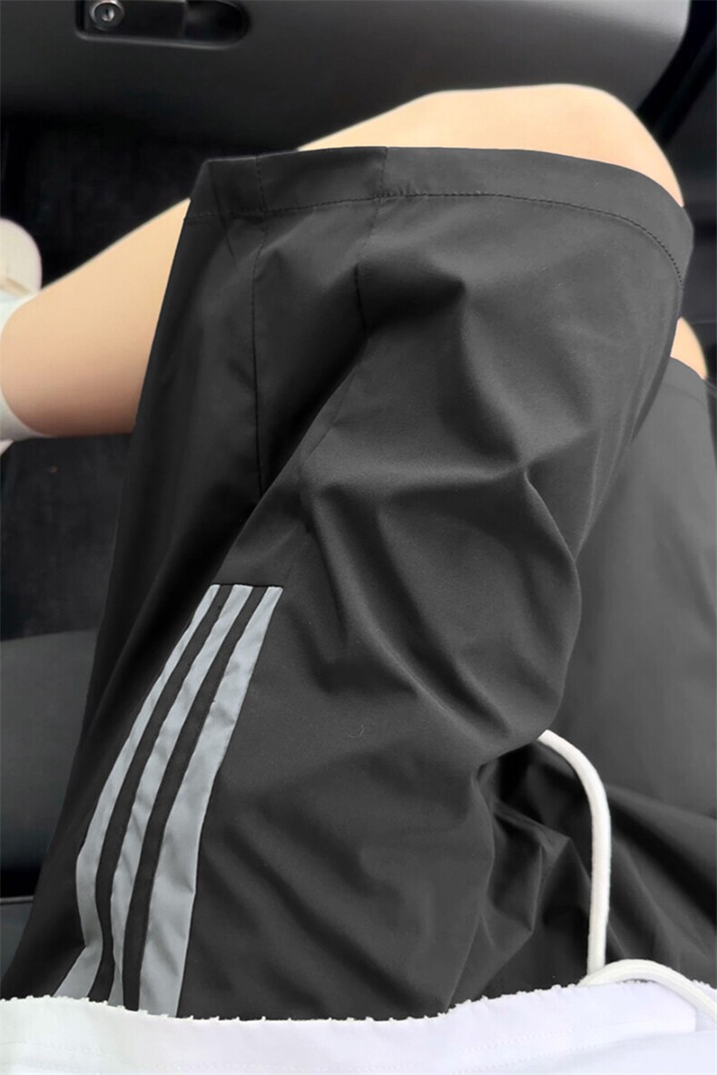 特批P23无差价夏季三条杠腰部撞色痞帅高街冰丝宽松短裤男DK5882,男装休闲裤,电商A001-1