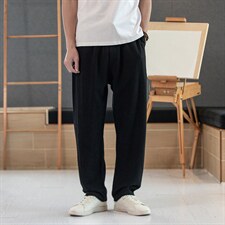 夏季亚麻休闲裤男薄款宽松直筒长裤DS-A008（原钱塘6008-1-K2201，男装休闲裤，电商A008