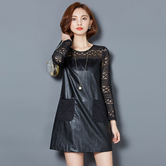 圆领时尚宽松优雅长袖蕾丝衫/雪纺衫2021年秋季套头中长款修身，女装蕾丝衫/雪纺衫，安之芮娜