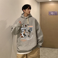 纯棉连帽卫衣男大码运动帽衫宽松薄WY2282-P35，男装卫衣，电商A040