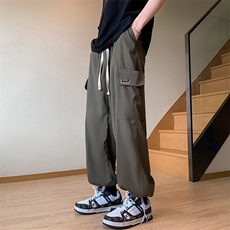 工装裤男春季潮流宽松阔腿裤男款休闲裤男装抽绳束脚裤子KD238，男装休闲裤，星座1116A-1（原606A）