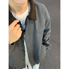2025新款现货纯棉夹克男宽松翻领上衣外套DSA157B-J2560-P86，男装夹克，电商A157B