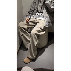 网图弯刀毛呢卫裤男款美式高街cleanfit裤子褶皱工装KZA401-特P52，男装休闲裤，星座1007（原301D）