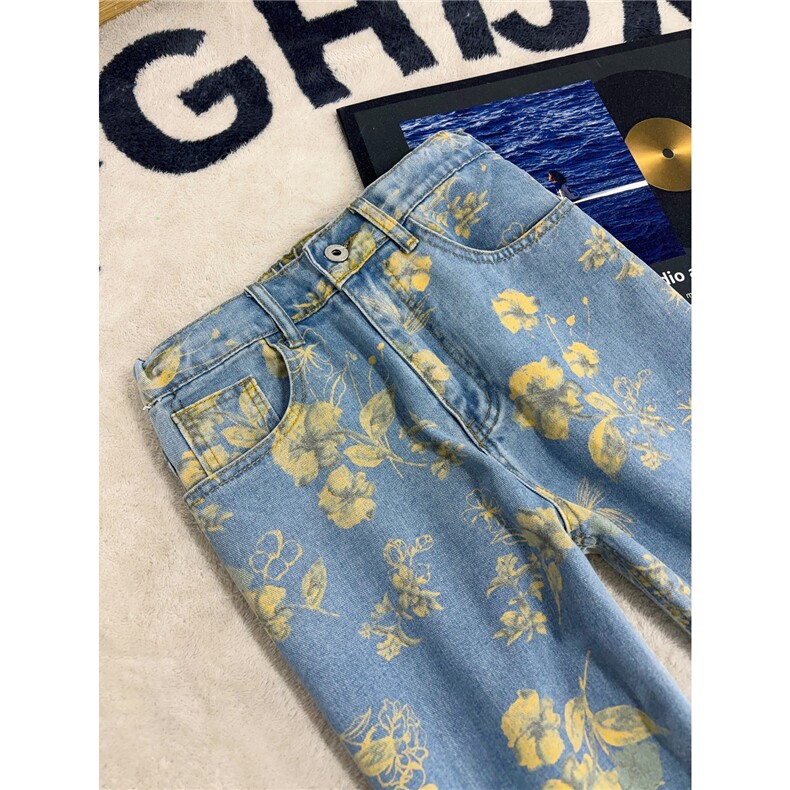 B221美式ins高街暗黑绣花宽松直筒牛仔裤LK25578-特P45控78,男装牛仔裤,电商B221