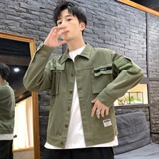 2021春秋季新佳乐日系潮男大码贴布工装翻领夹克外套J972-P65，男装夹克，电商A001
