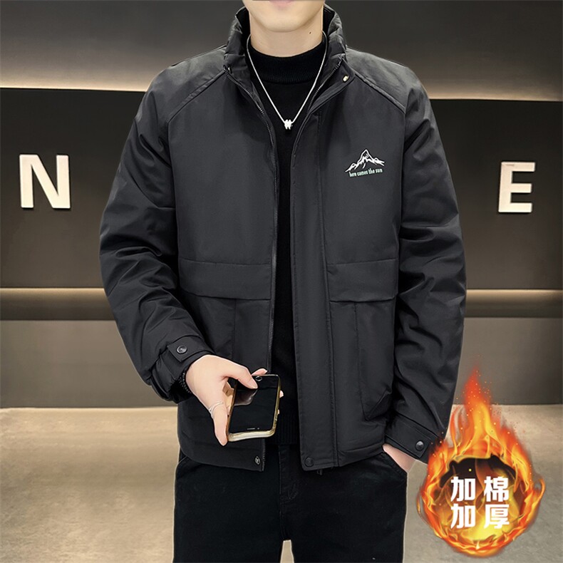 加棉加厚秋冬大码工装外套男士帅气立领夹克时尚棉服ZY802-P65,男装夹克,星座310B-3