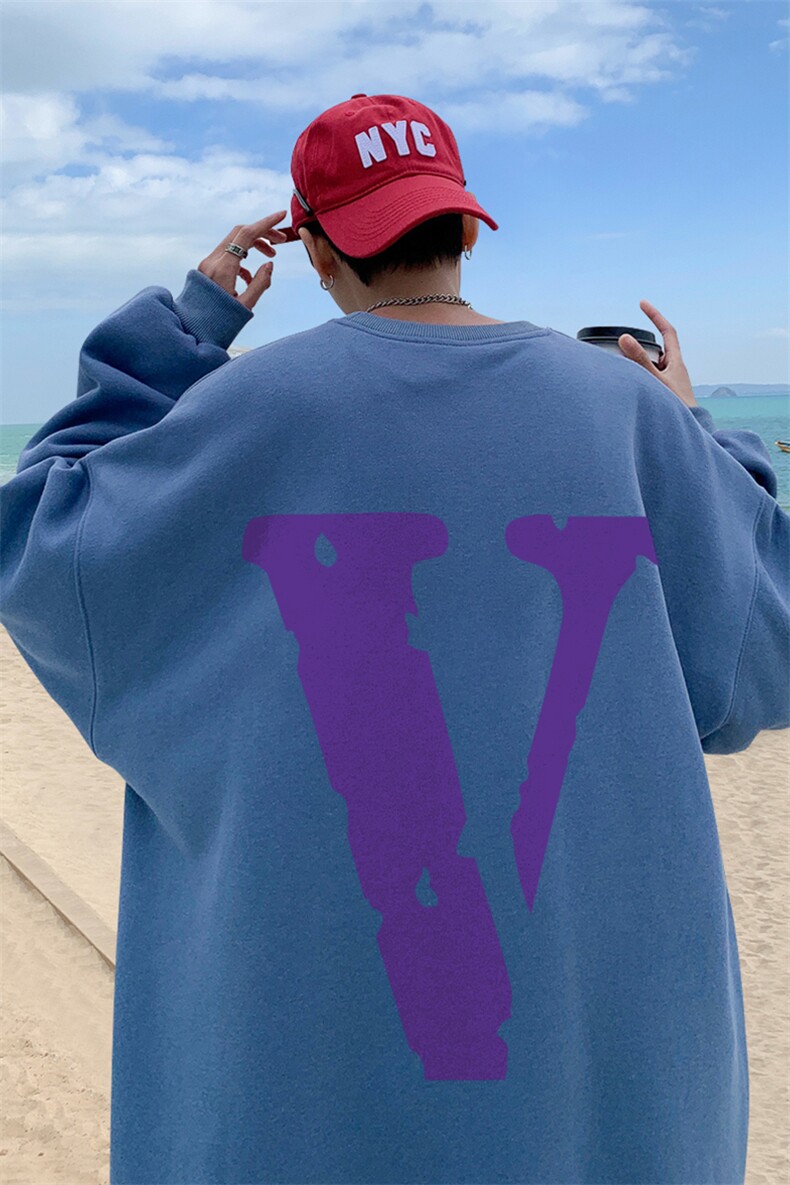 重磅宽松大码港风紫v印花圆领卫衣WY71-特p30（抖音不可售）,男装卫衣,星座508（原C305）