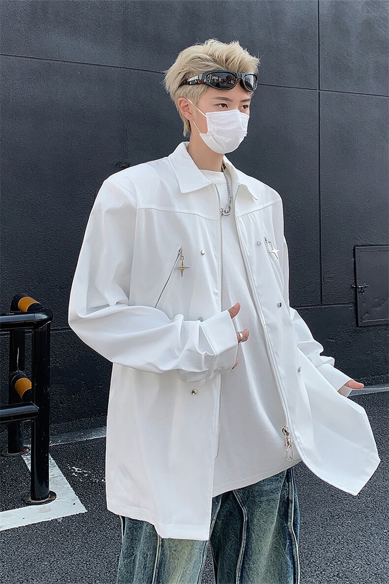 男装衬衫24春季小众金属设计衬衫韩版长袖衬衣XZ514-2-202417-P78,男装衬衫,星座514-2(原B239)