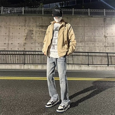 美式高街牛仔裤男韩版潮流痞帅气2024秋冬新款ins长裤RK1159-P45，男装牛仔裤，星座412-2