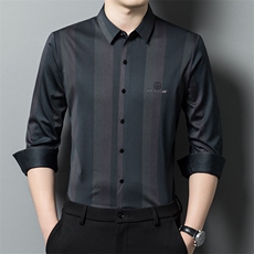 男士长袖衬衫男春秋季爸爸装上衣男装衬衣休闲青年衣服XYCS08-P65，男装衬衫，星座1105-3