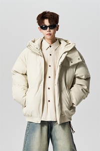 有长图冬季新款PU皮羽绒棉服男宽松连帽棉衣棉袄外套MF00760/P100图片