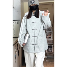 风盘扣开衫设计感重磅卫衣宽松潮上衣外套W4648-P56【特价】，男装卫衣，电商A007