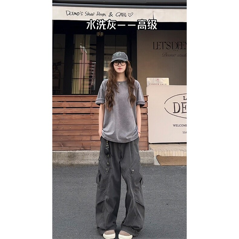 2026夏季新款X7092-TP22不可二开纯色水洗做旧短袖T恤男女,男装T恤,电商A102