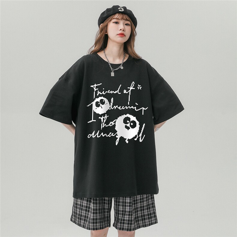 中性24夏季潮流像素风小恶魔印花棉短袖T恤T61121P25控38,男装T恤,电商A268