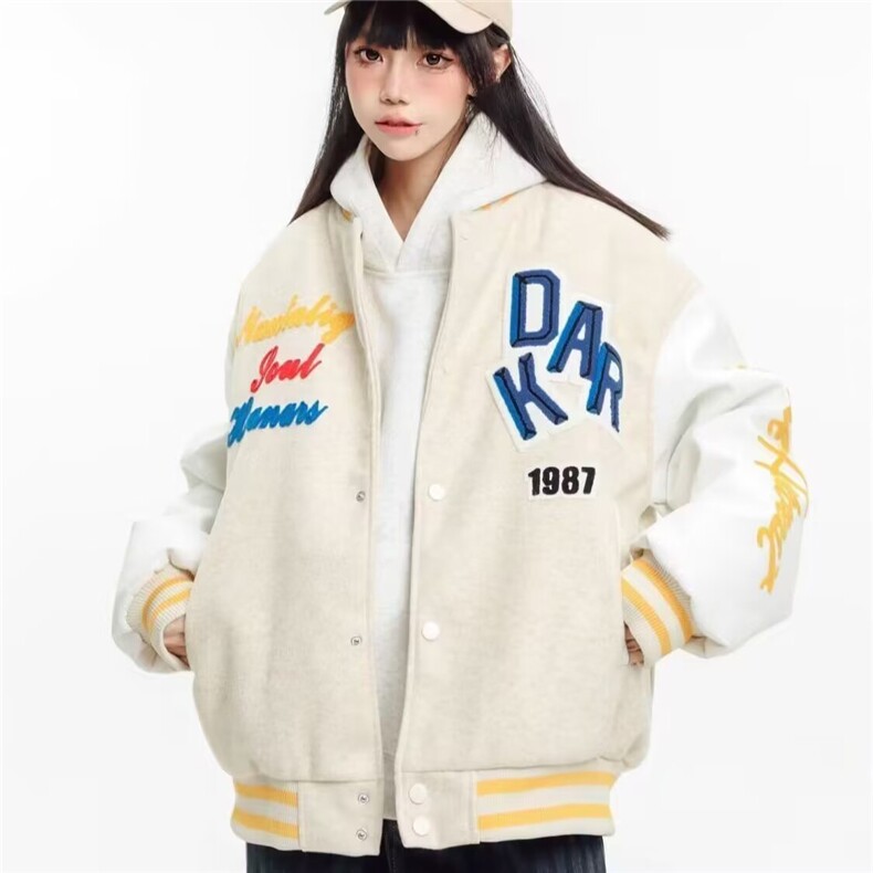 美式复古刺绣字母棒球服女2026春秋季新款潮牌外套夹克上衣时尚,男装夹克,星座715-4