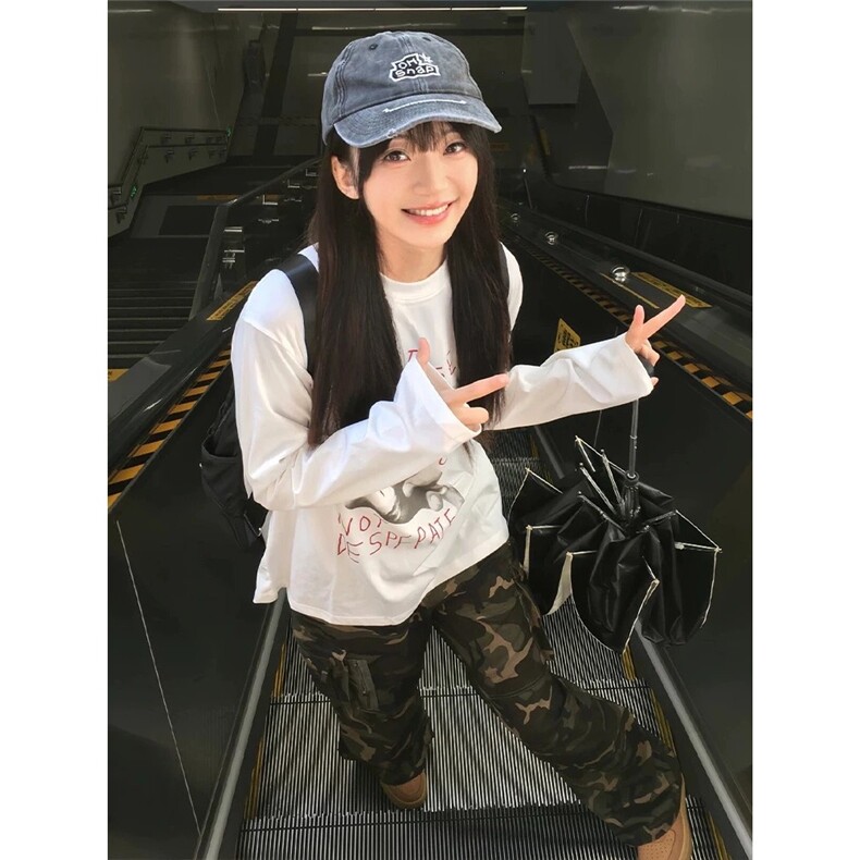 高街潮牌字母长袖T恤男女春秋纯棉宽松慵懒风圆领上衣,男装T恤,星座516A
