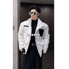 抖音冬季新款工装骑兵服拉链立领棉服男潮M218-P128(网图），男装棉衣，电商B267