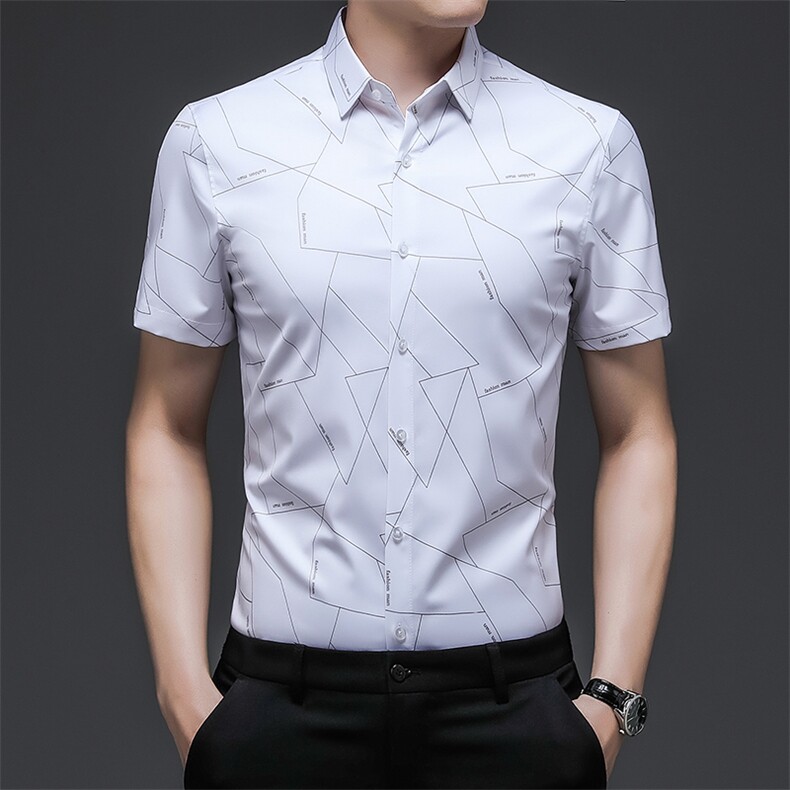 C8811钱塘2020-2常年款男士短袖休闲衬衫精品P60,男装衬衫,钱塘207-2