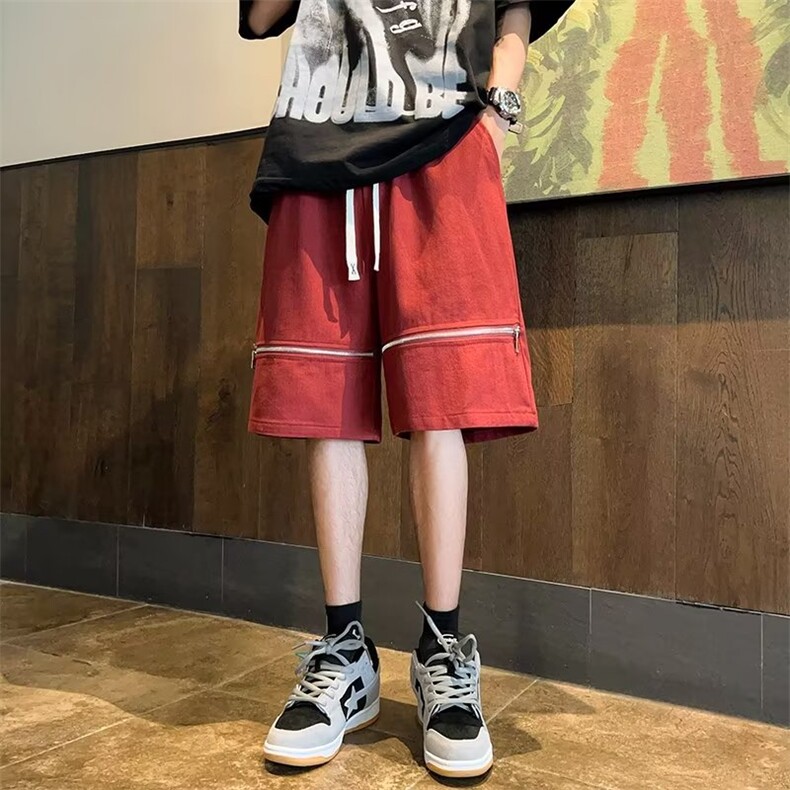 痞帅短裤男夏季薄款设计感宽松五分裤子美式高街vibe休闲中裤,男装休闲裤,星座716-2