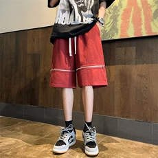 痞帅短裤男夏季薄款设计感宽松五分裤子美式高街vibe休闲中裤，男装休闲裤，星座716-2