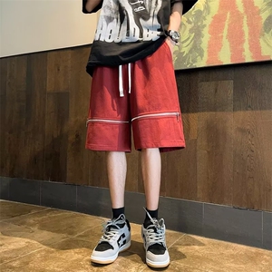 痞帅短裤男夏季薄款设计感宽松五分裤子美式高街vibe休闲中裤图片