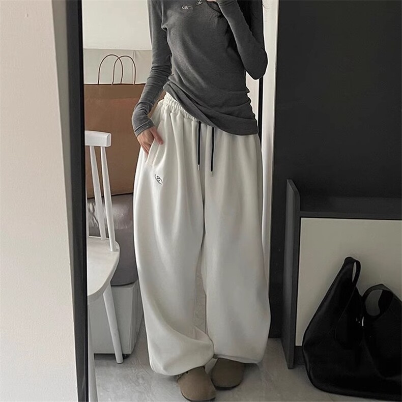 加绒雪地卫裤高克重宽松廓形束脚百搭2025冬季ins长裤K6765-P56,男装休闲裤,星座412-3