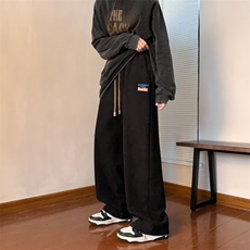 贴标美式重磅裤子男款垂感阔腿长裤00克抗崩灯芯绒XK92P35，男装休闲裤，星座1116-2
