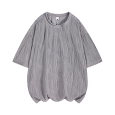 8XL-M特大码夏季短袖冰丝皱感透气T恤男潮垂感宽松半袖DX305P45，男装T恤，电商D206-1