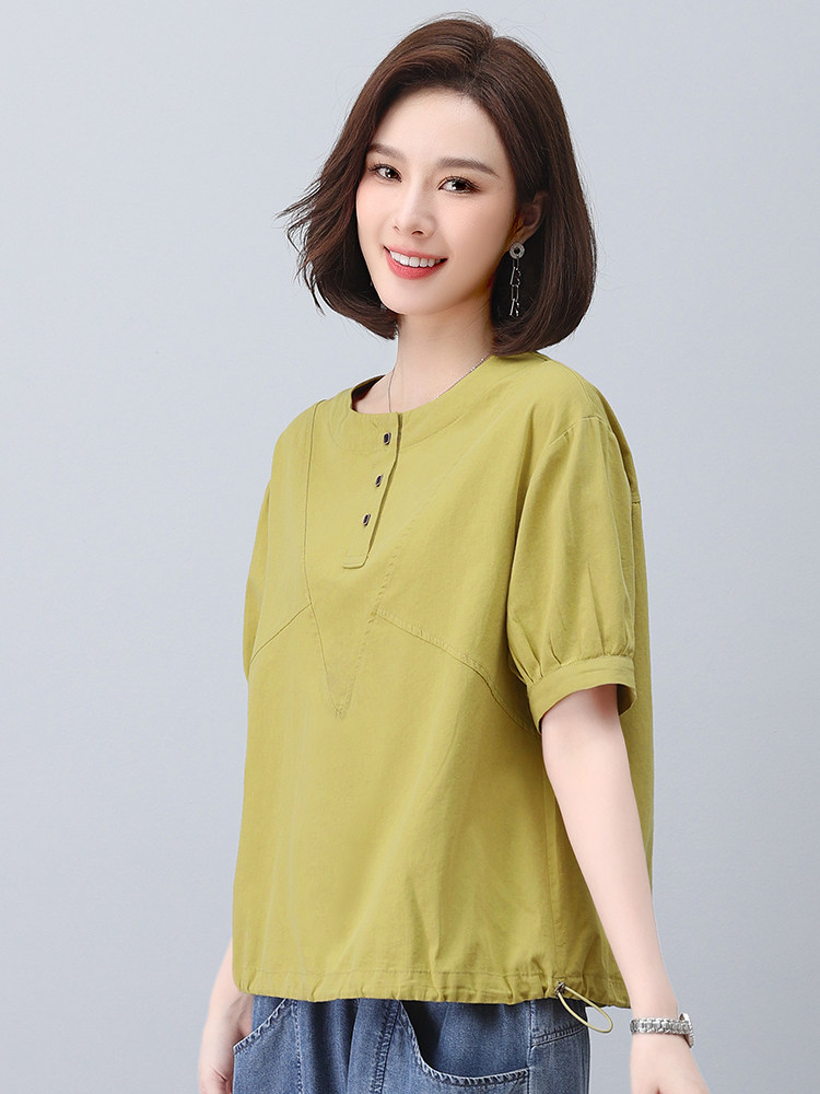 新款夏季宽松显瘦短袖T恤女韩版百搭休闲上衣时尚简约女装，女装T恤，悦见她