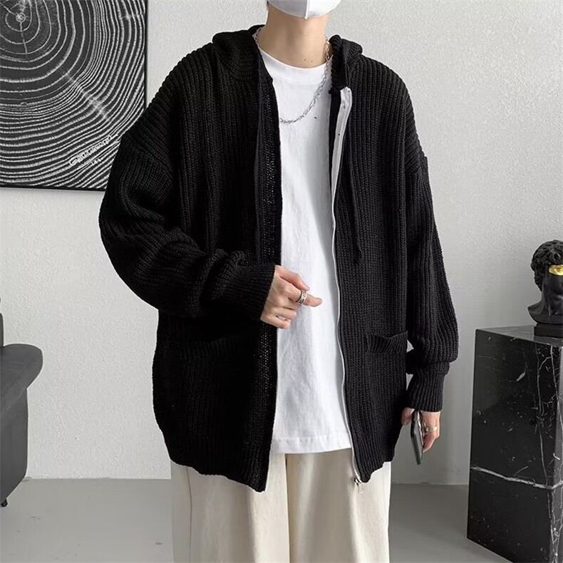 连帽开衫毛衣男士秋冬款2024新款美式复古针织外套线衣M264/P64,男装针织衫/毛衣,星座506