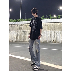 夏季美式高街ins小众破洞牛仔裤货号K755P6578，男装牛仔裤，电商A063