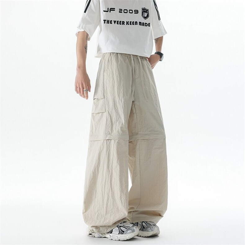 M-8XL可拆卸两穿裤子大码休闲直筒设计感短裤机能工装裤KZ1959P58，男装休闲裤，电商B238