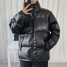 棉衣新款皮革亮面pu皮棉0衣备货万件，主推私聊。M711P90，男装棉衣，电商A132（原电商B245）