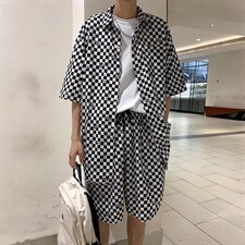 男潮流休闲套装格子套装TZ2111P48，男装休闲套装，星座1116-2
