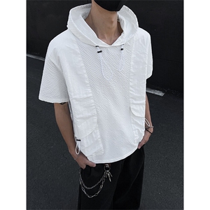 夏季新款男女同款短袖套头拼色短袖XZ102B-1-T2555P40图片