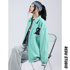 2023秋款新品刺绣夹克男女中性风青少年潮牌棒球服外套8007-P85，男装夹克，电商A441-1