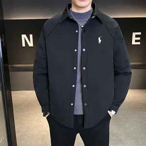 新款男士小翻领插肩袖羽绒服夹克加厚防寒309B-3-81063-P185图片