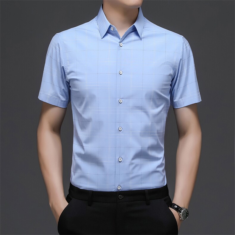 AD22106钱塘2020-3夏季男士短袖格子短袖衬衫P60,男装衬衫,钱塘207-3
